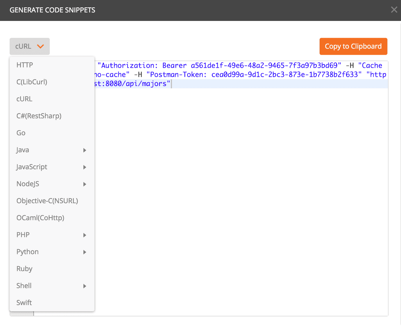 post-man-generate-code